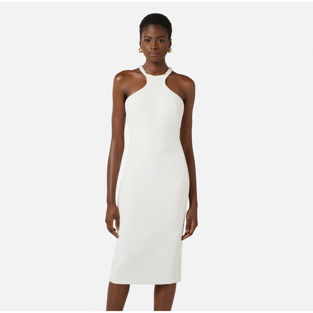 Abito in crêpe leggero con dettaglio gioiello