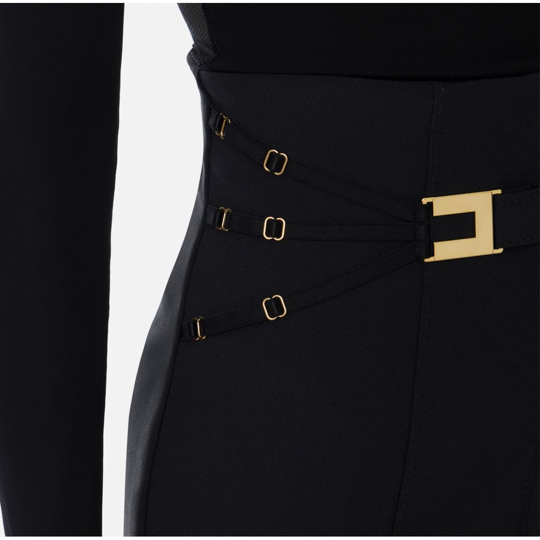 Minigonna in doppio crêpe stretch con elastici