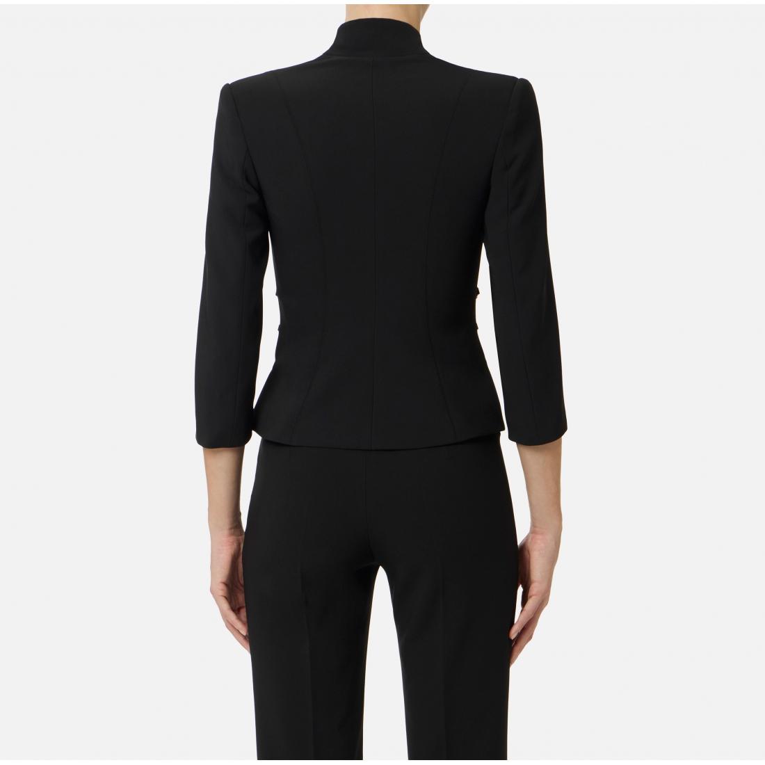 Giacca in doppio crêpe stretch e raso