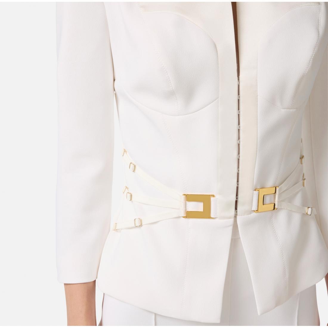 Giacca in doppio crêpe stretch e raso