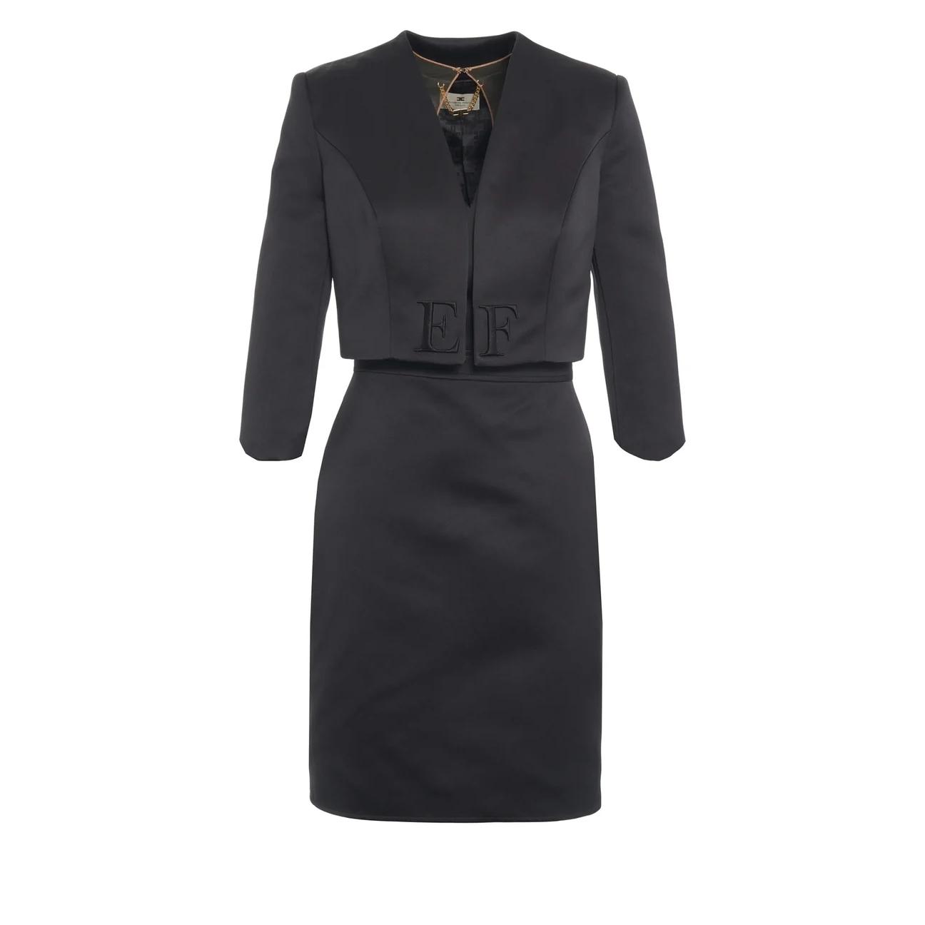 Abito in duchesse e tulle con giacca