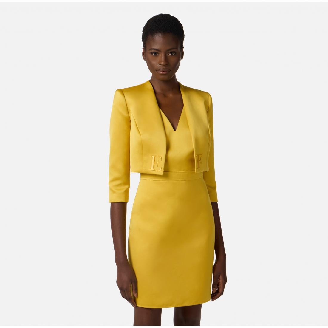 Abito in duchesse e tulle con giacca