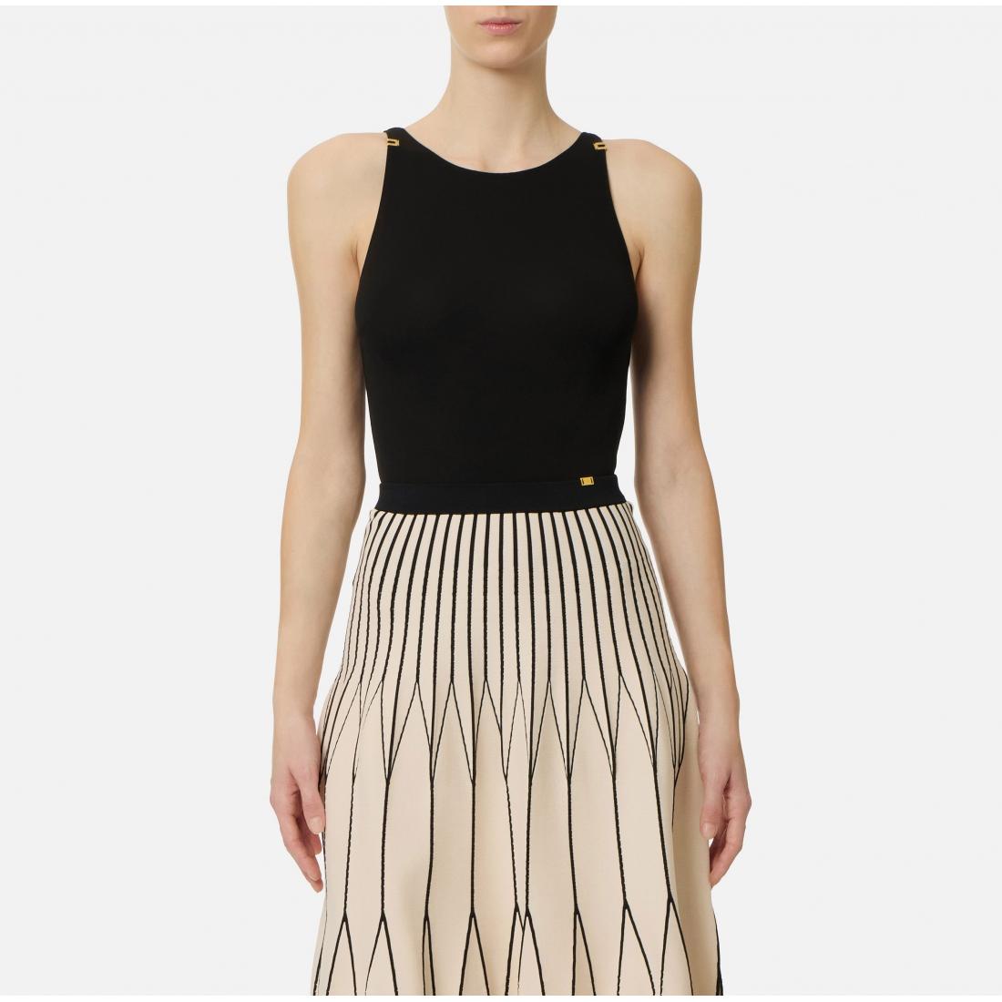 Body in jersey crêpe con dettagli logo