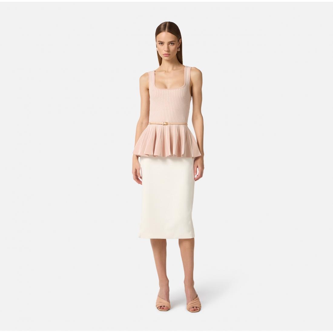 Top in maglia bicolore