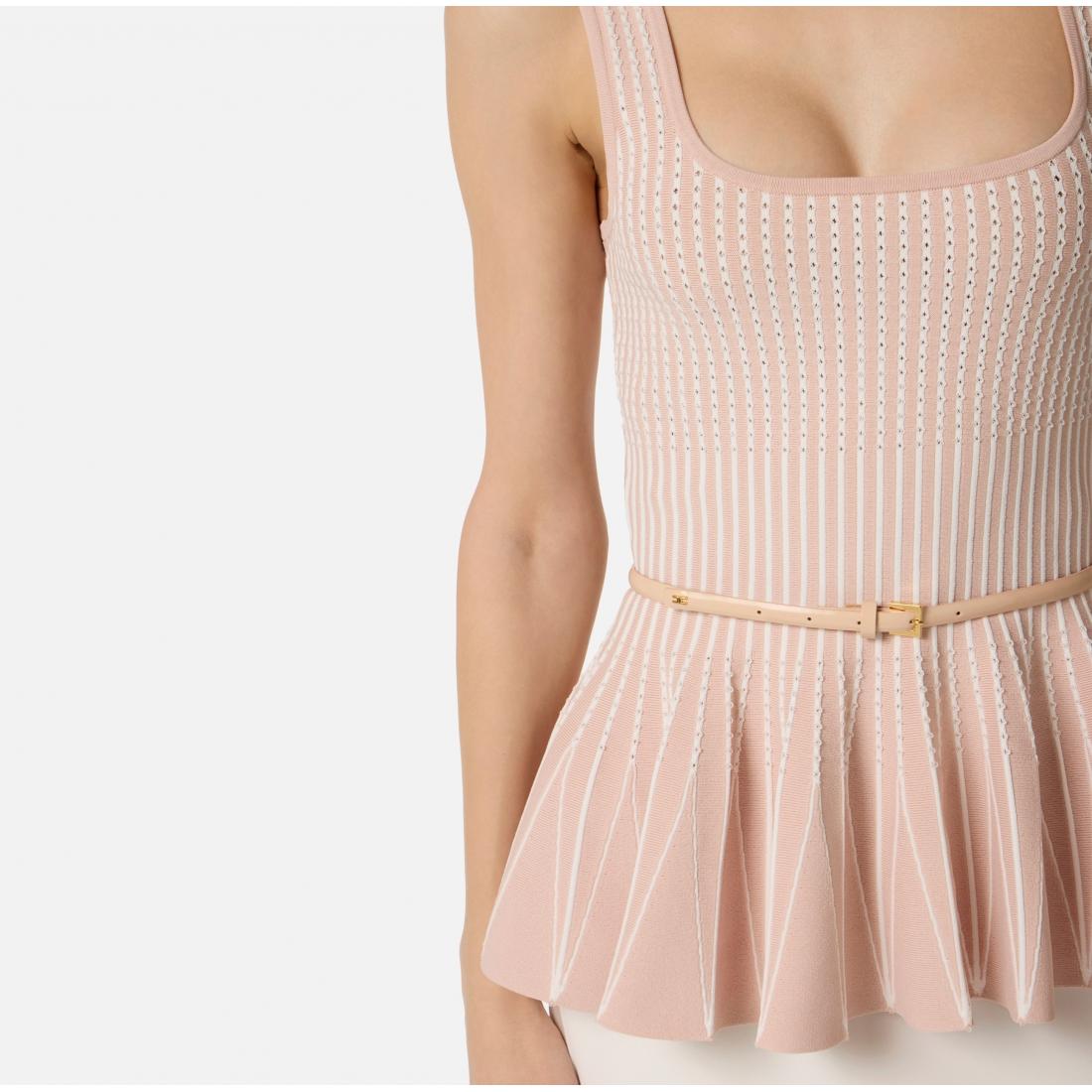 Top in maglia bicolore