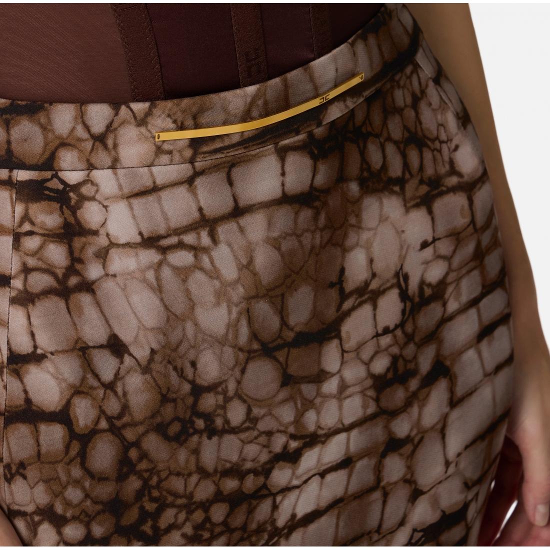 Gonna in jersey leggero con stampa alligatore