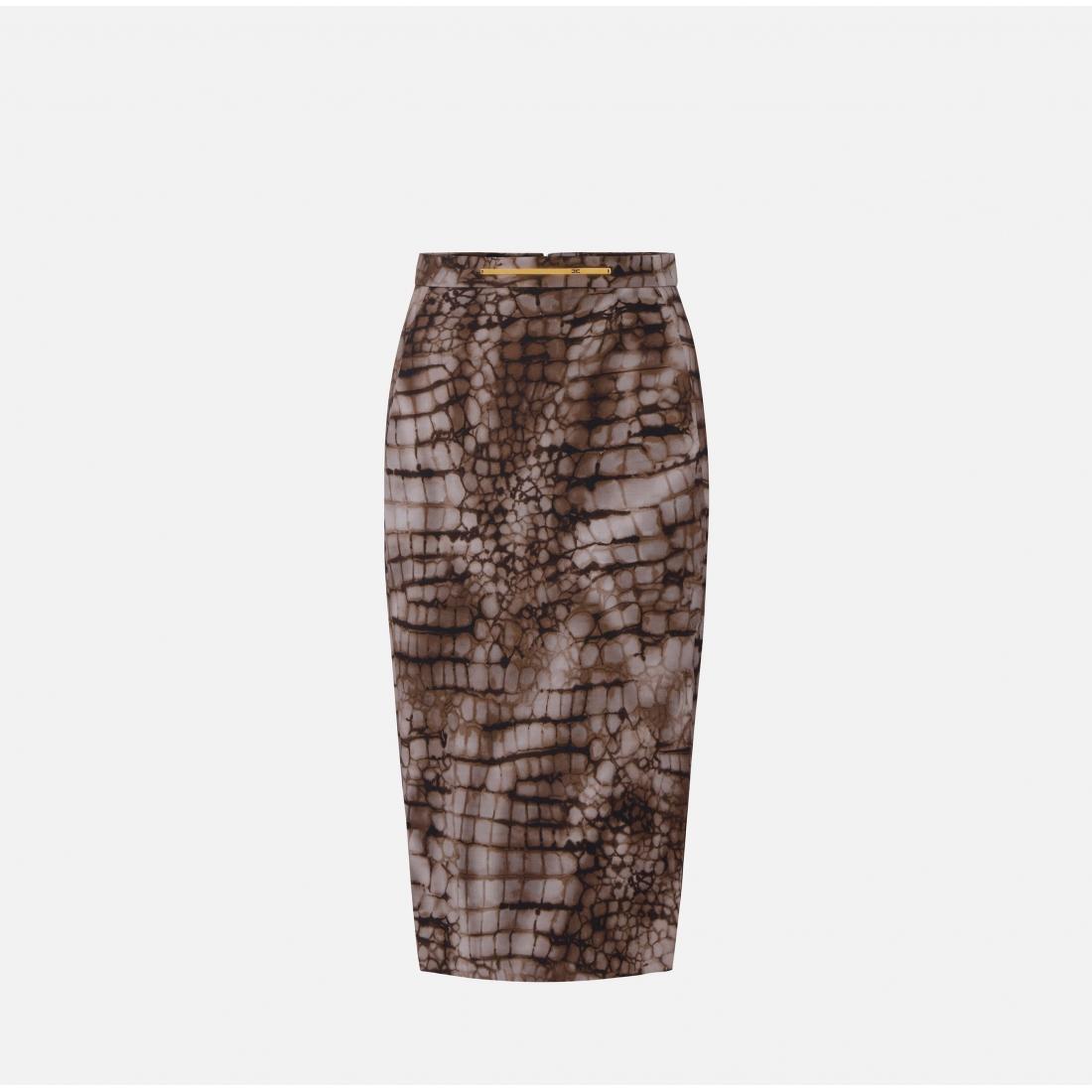 Gonna in jersey leggero con stampa alligatore
