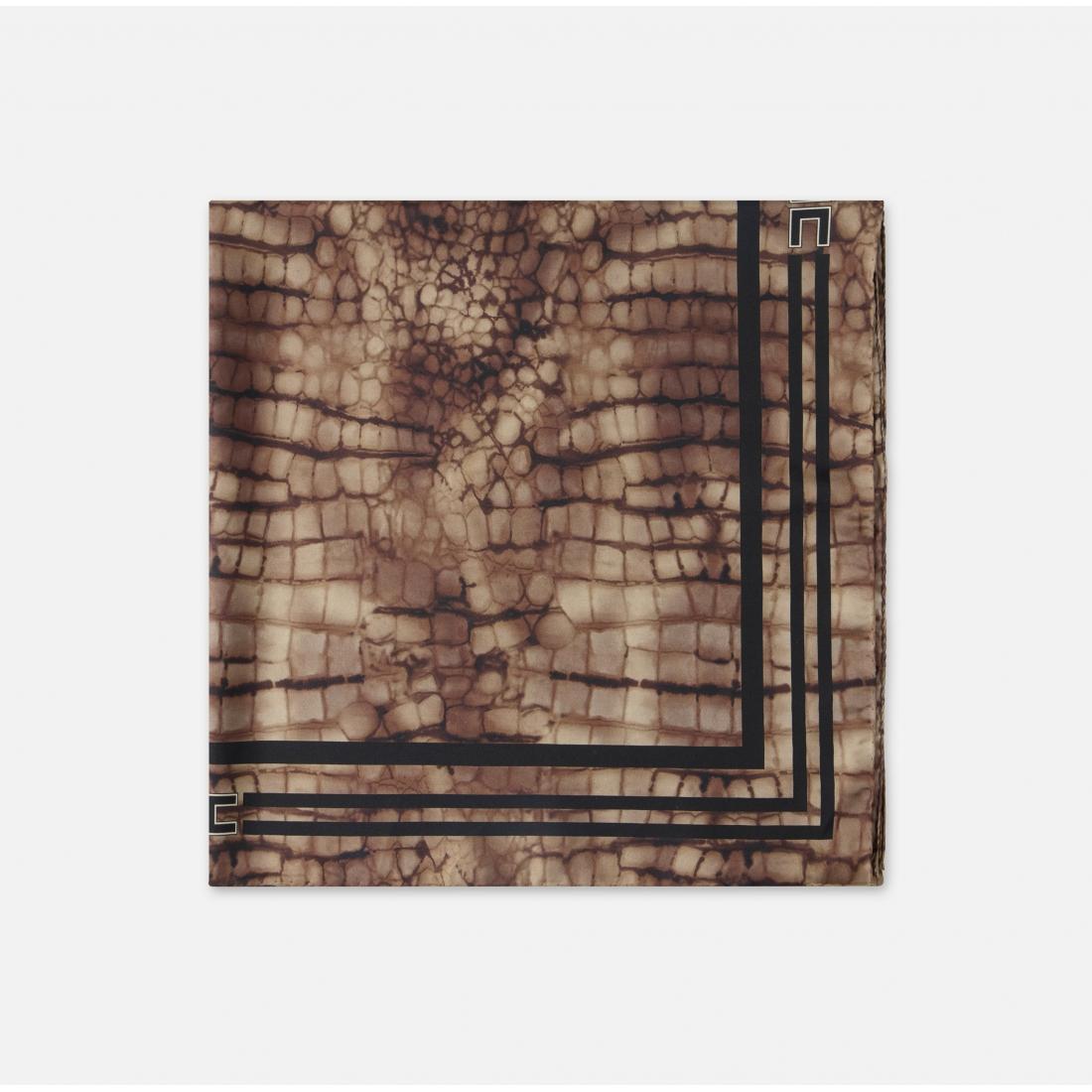 Foulard in twill di seta con stampa alligatore