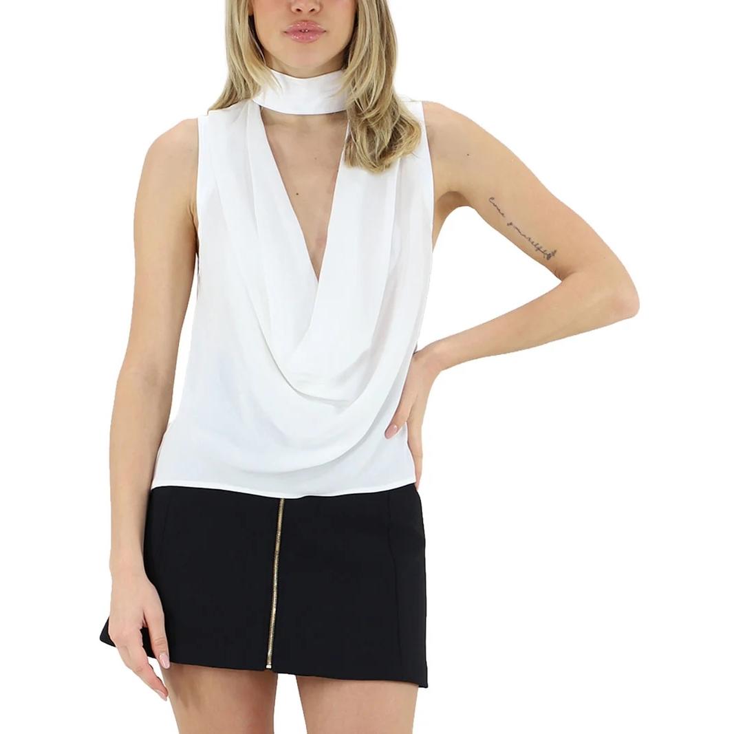 Top in georgette di viscosa