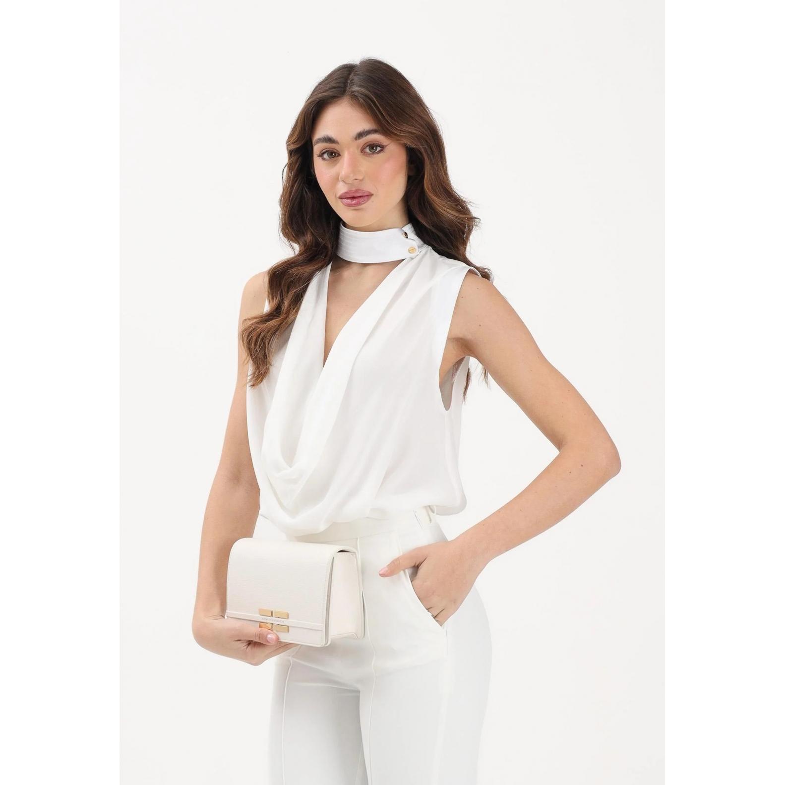 Top in georgette di viscosa