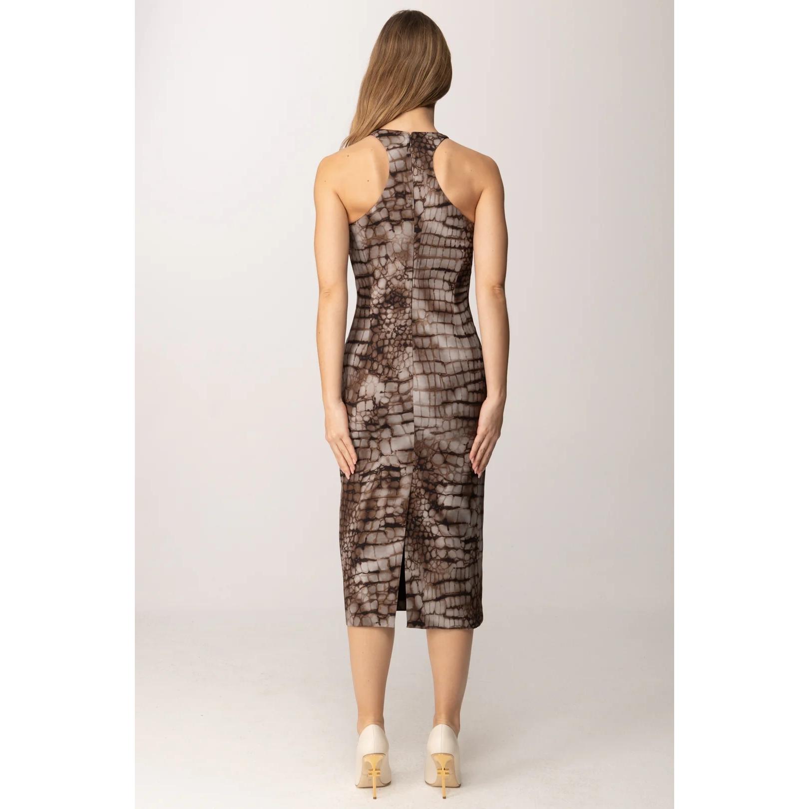 Abito midi con stampa animalier