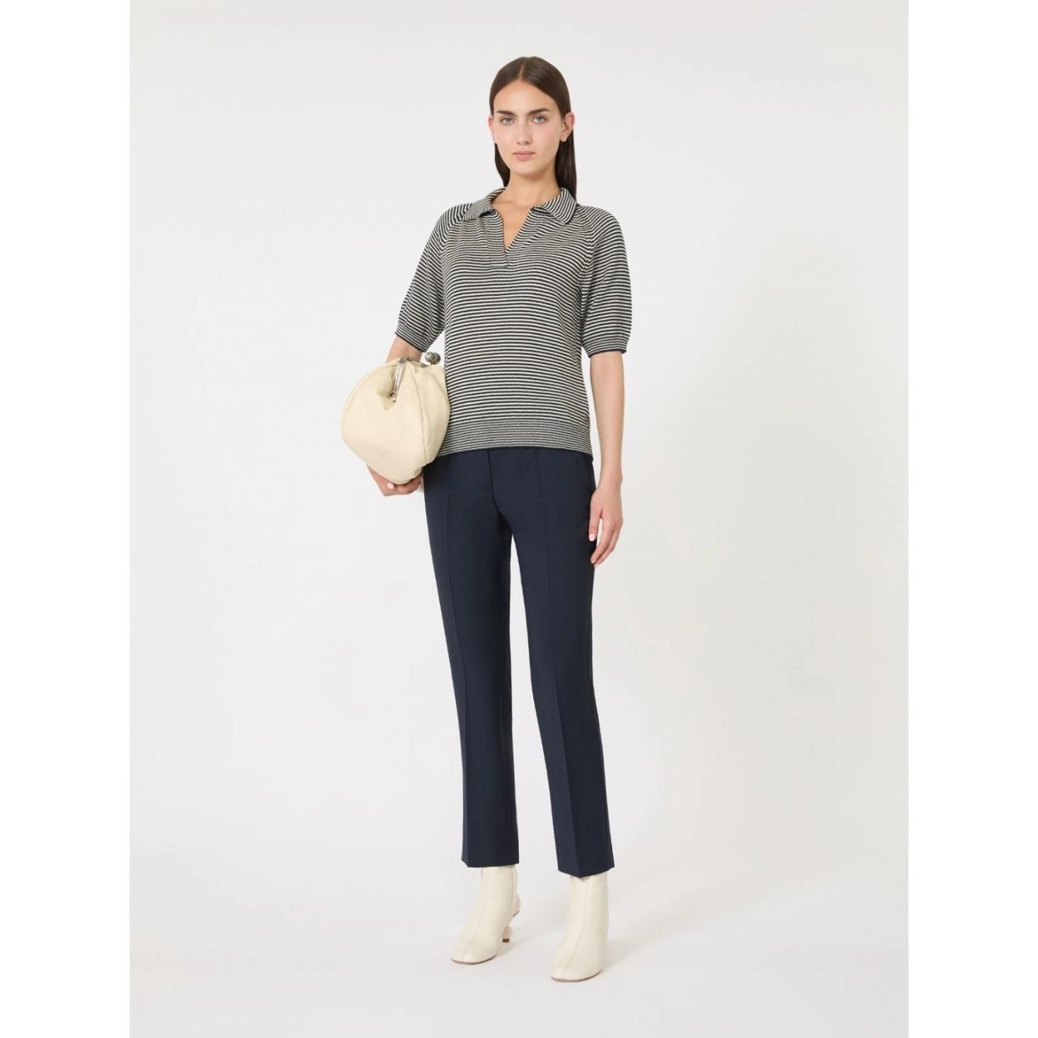 Pantalone a sigaretta in tela di lana