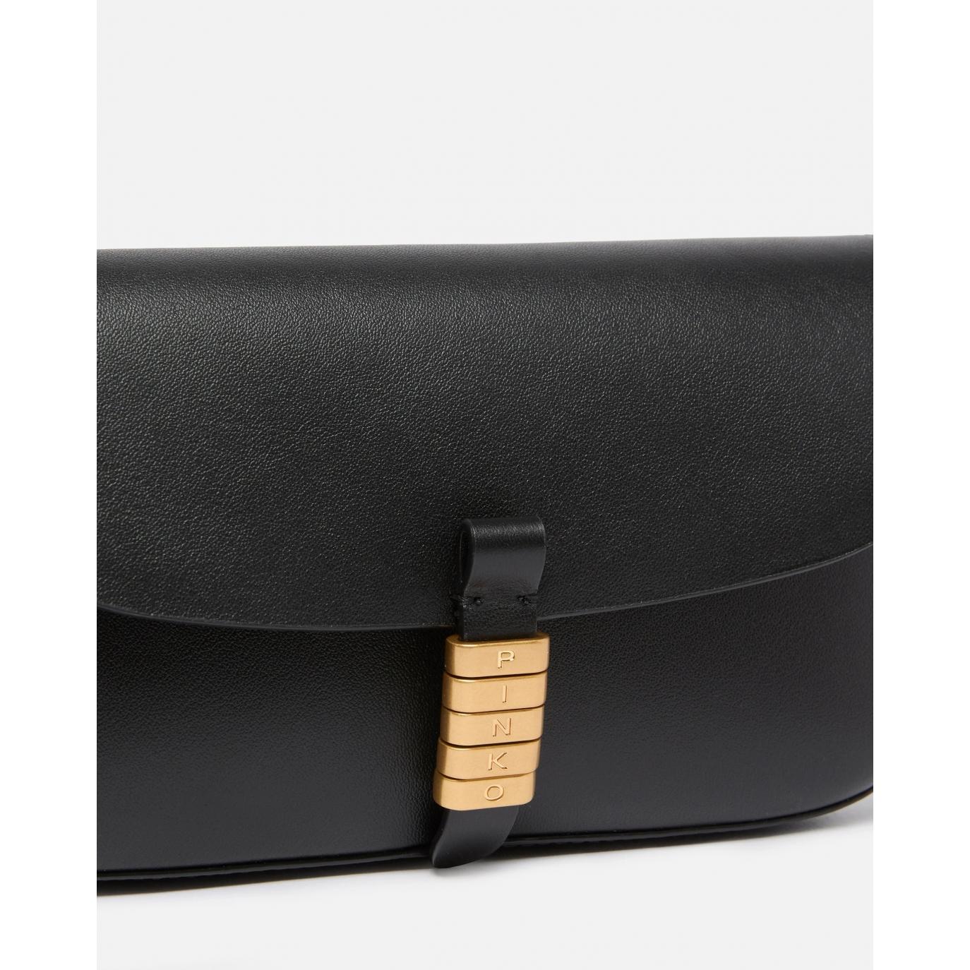 Borsa a spalla media Saddle Flat in pelle