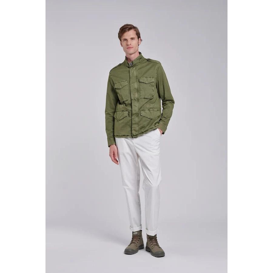 Giacca militare in gabardina stretch