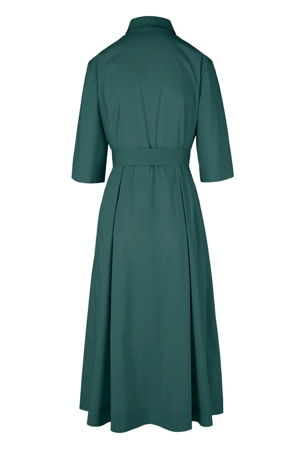 Abito camicia svasato in raso