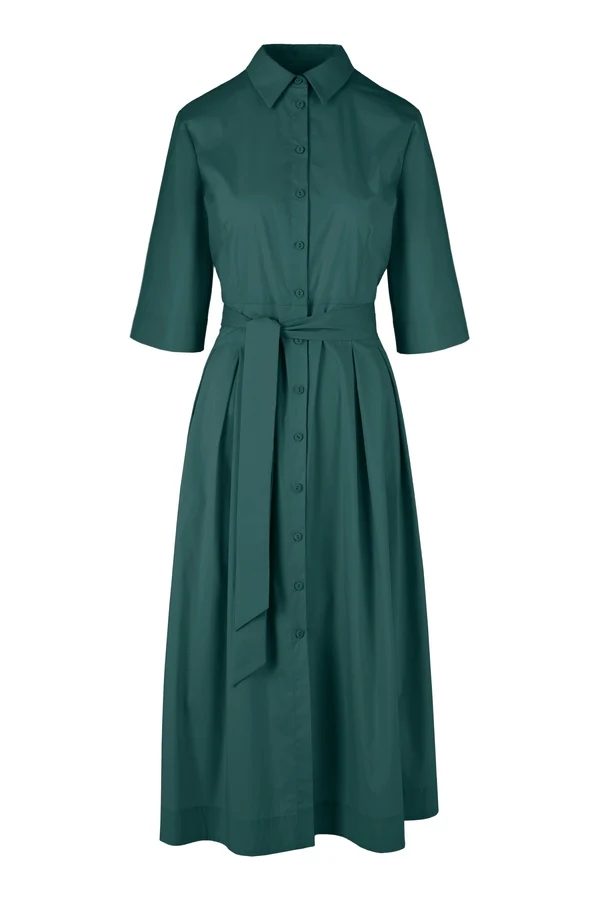 Abito camicia svasato in raso