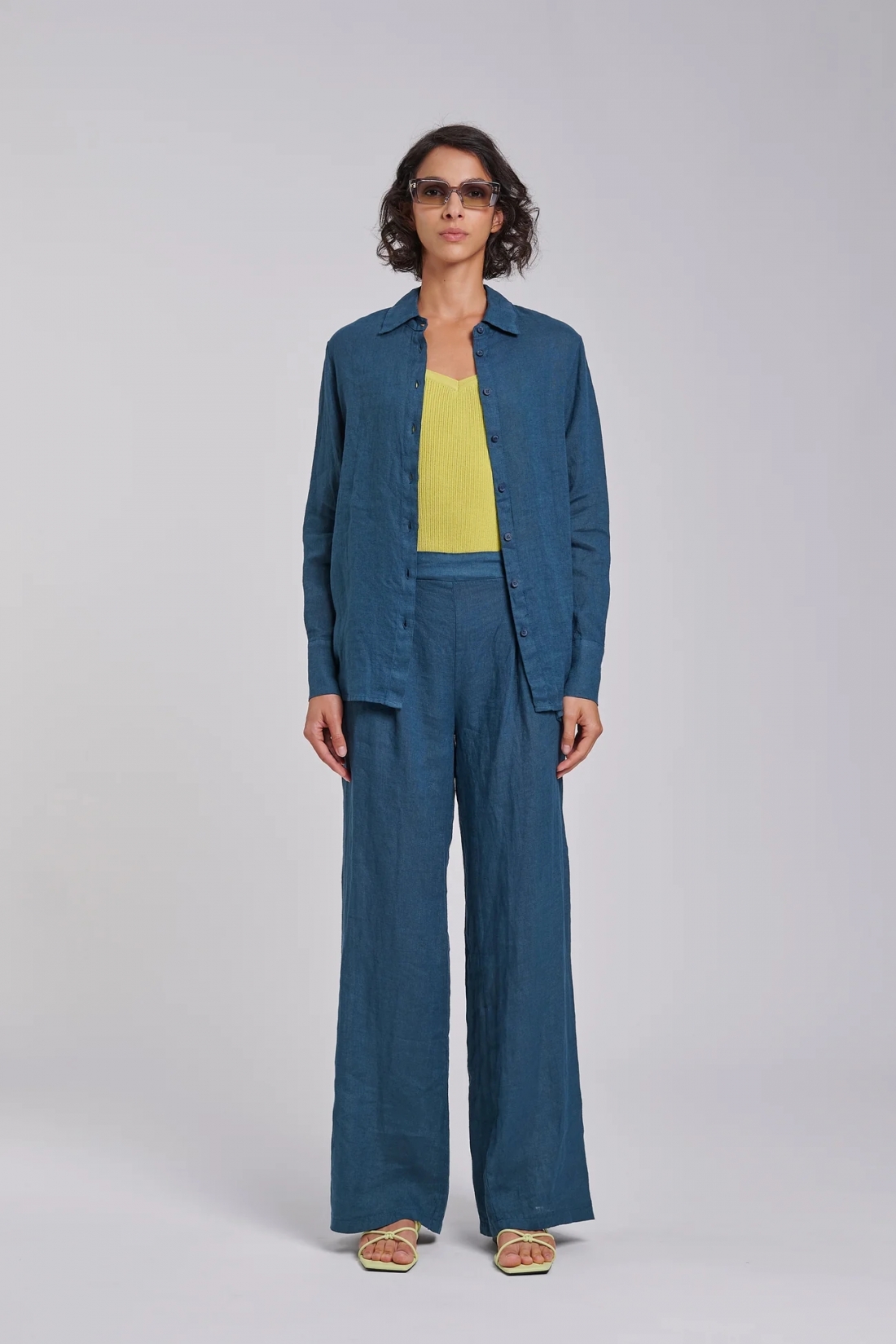 Pantaloni palazzo in lino