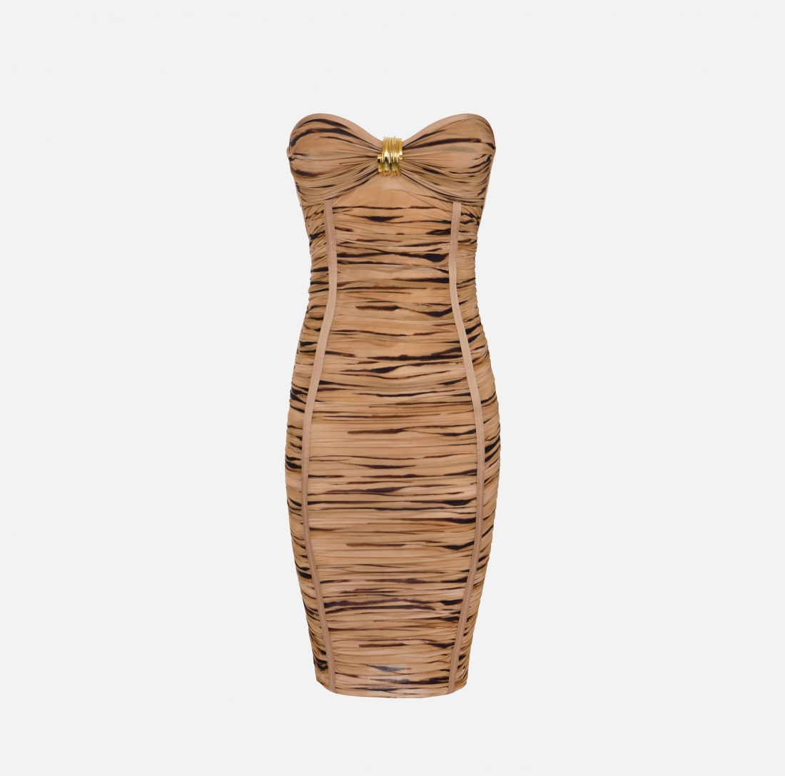 Abito in jersey con stampa tigre