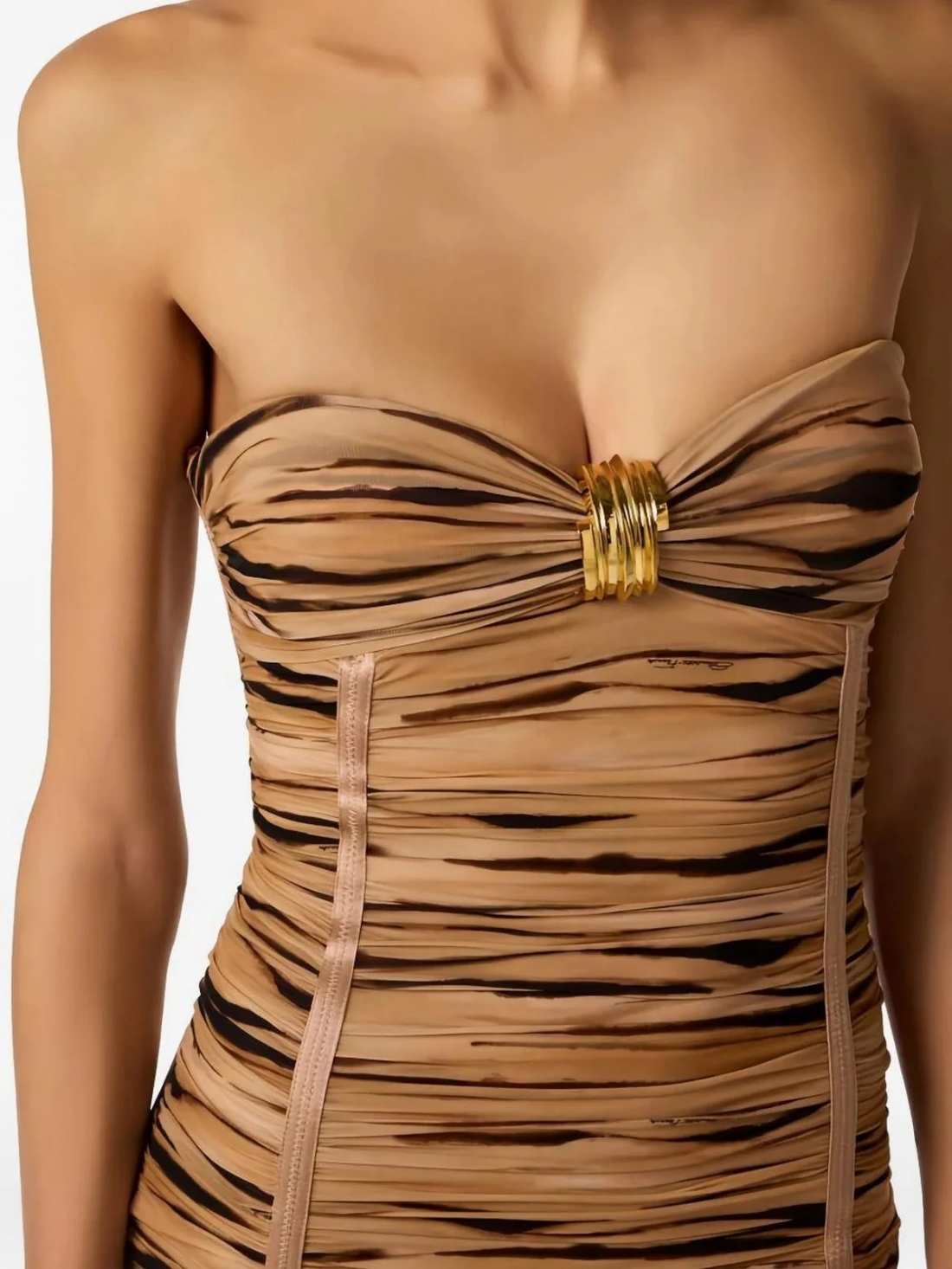 Abito in jersey con stampa tigre