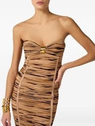 Abito in jersey con stampa tigre