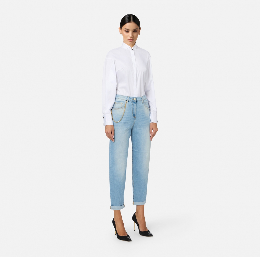 Jeans a palazzo con catena