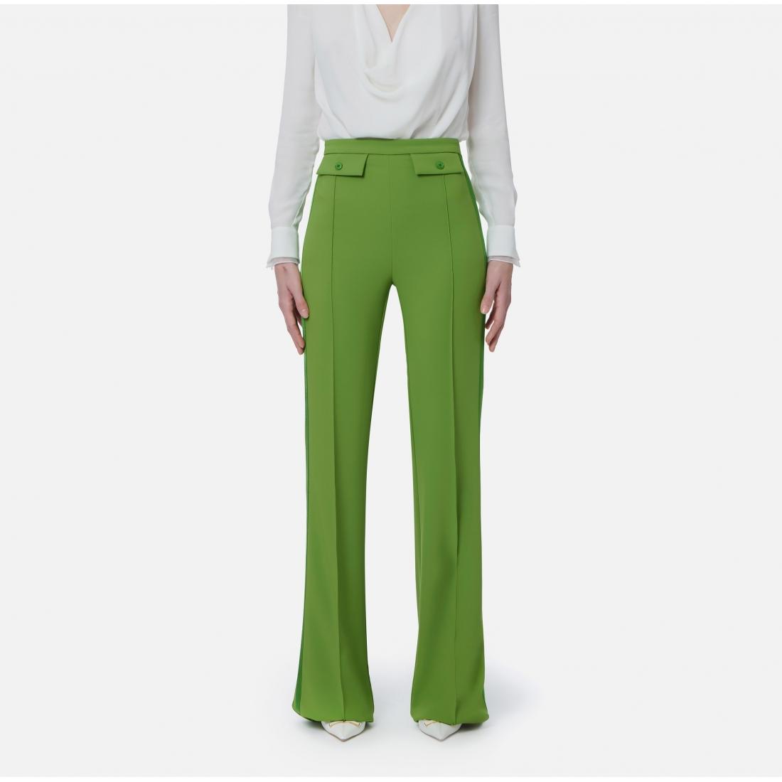 Pantaloni in crêpe leggero e raso