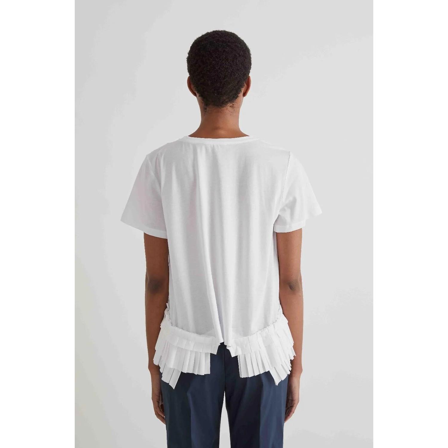 T-SHIRT CON INSERTO PLISSETTATO AL FONDO