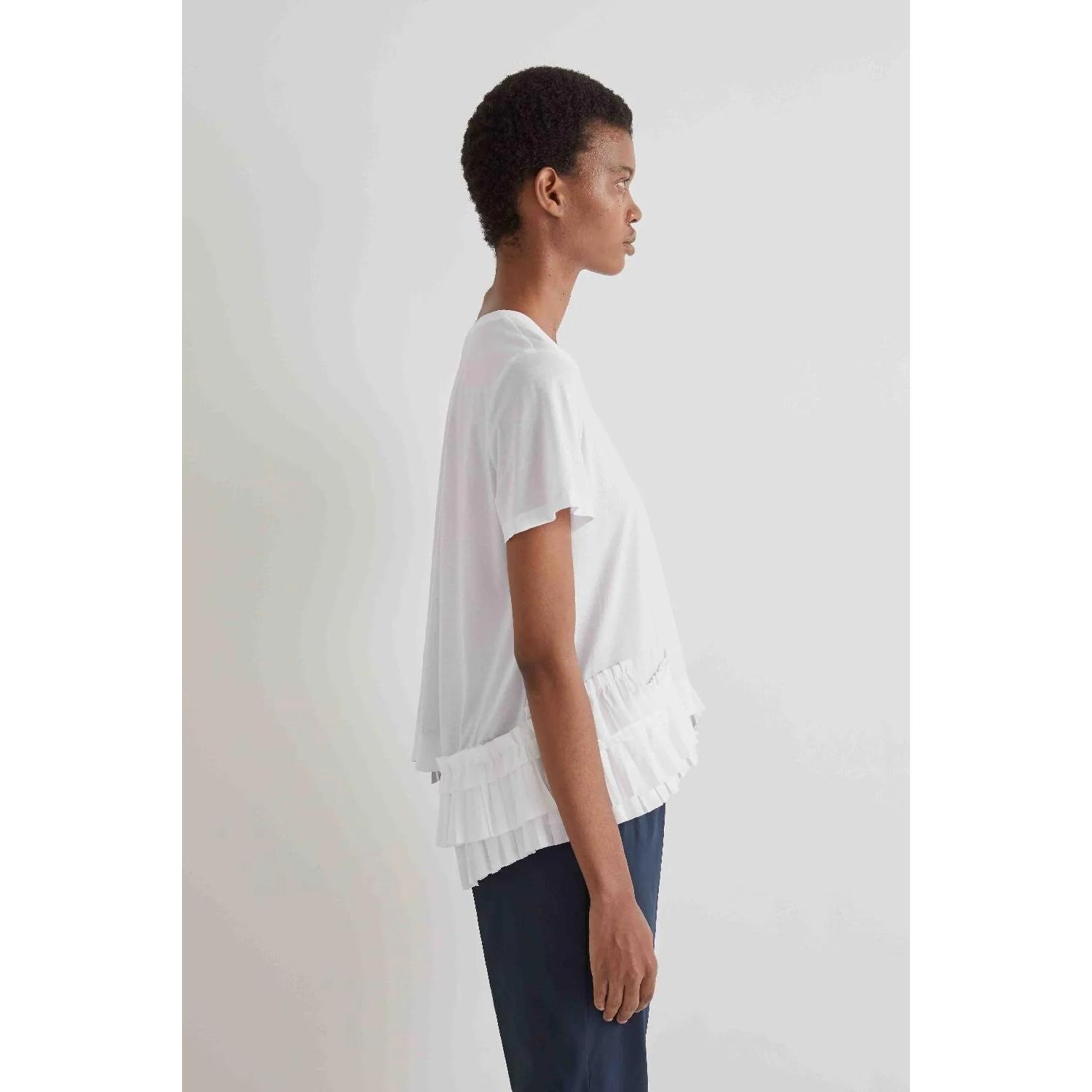 T-SHIRT CON INSERTO PLISSETTATO AL FONDO