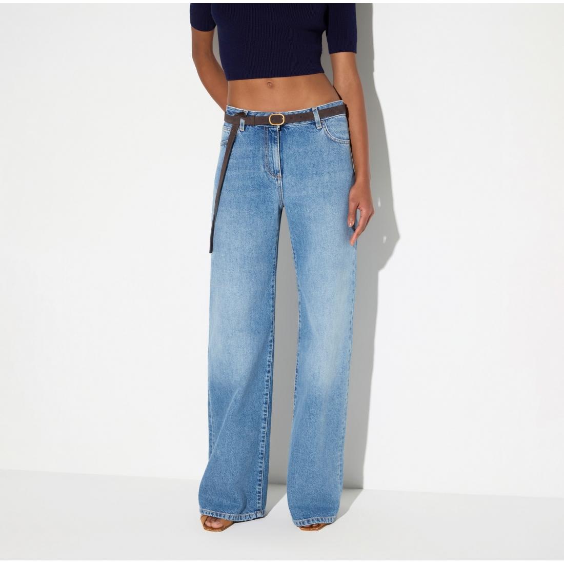 Jeans a palazzo con cintura
