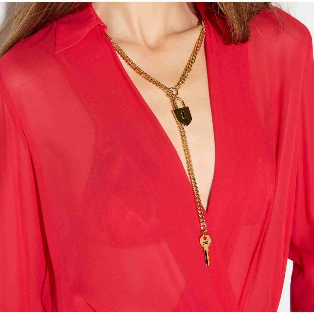 Body in georgette con catena gioiello