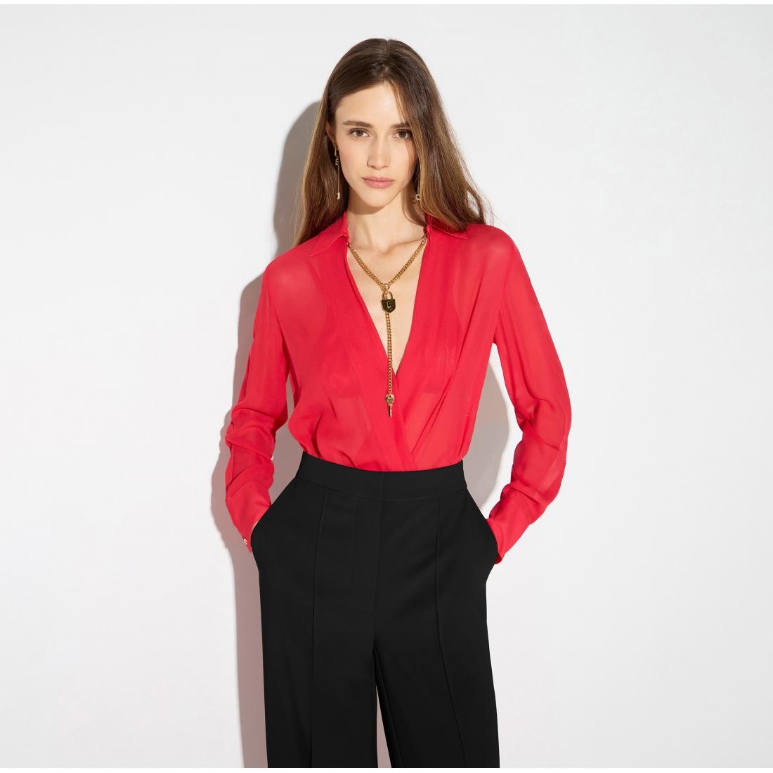 Body in georgette con catena gioiello