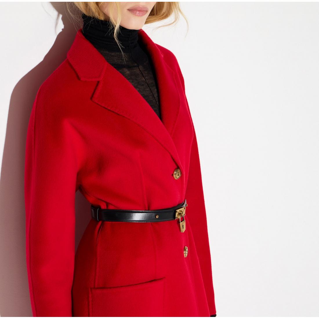 Cappotto in panno double con cintura