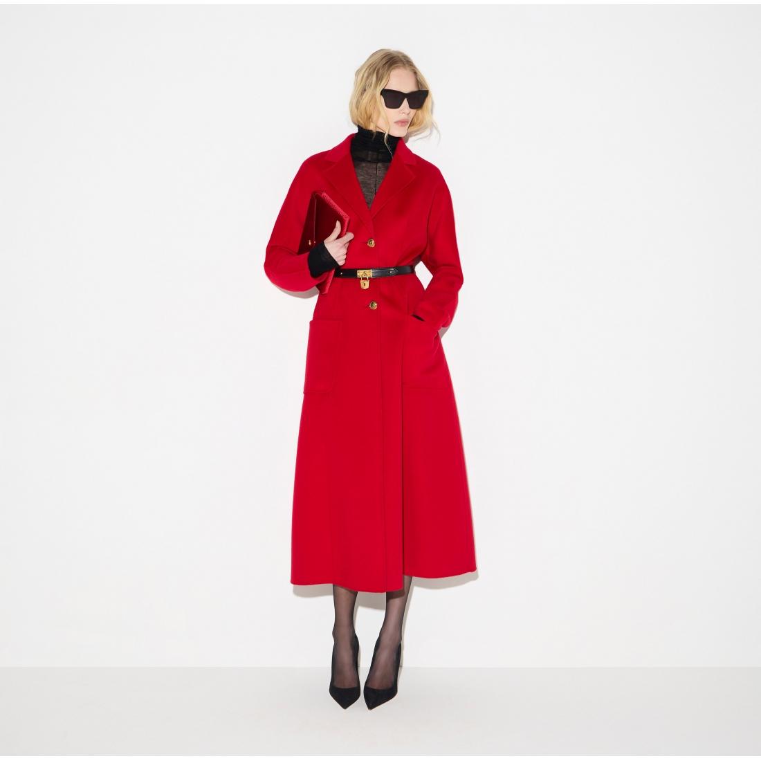 Cappotto in panno double con cintura