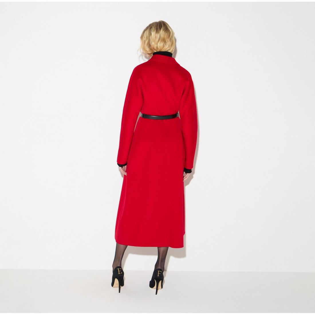 Cappotto in panno double con cintura