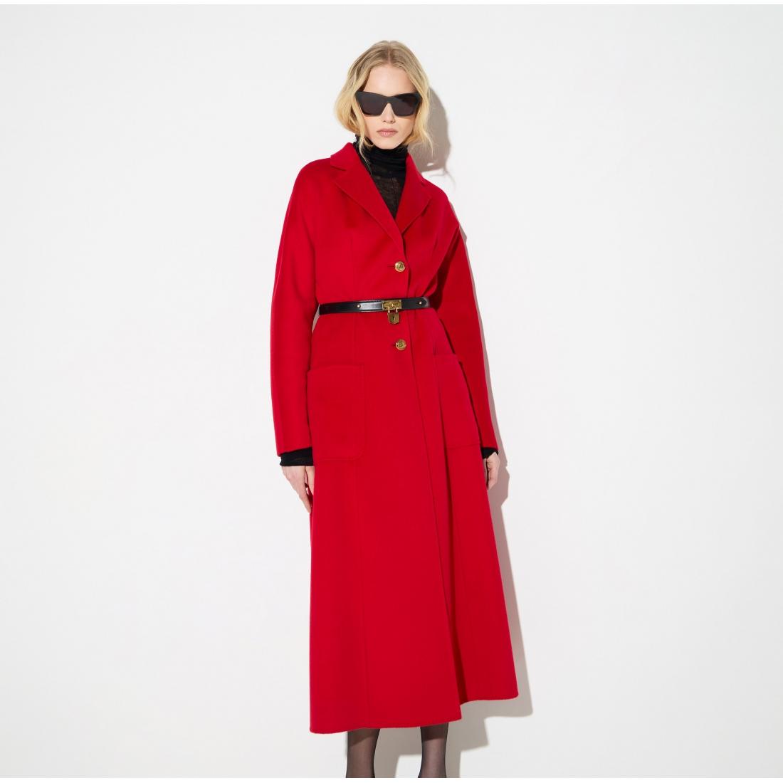 Cappotto in panno double con cintura