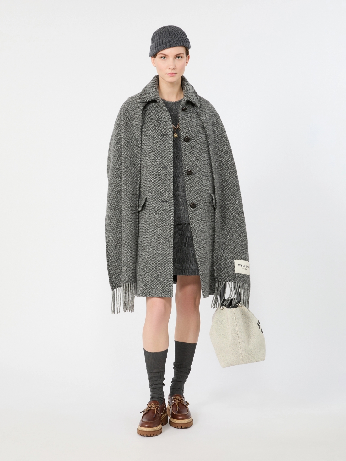 Cappotto in tweed di mista lana