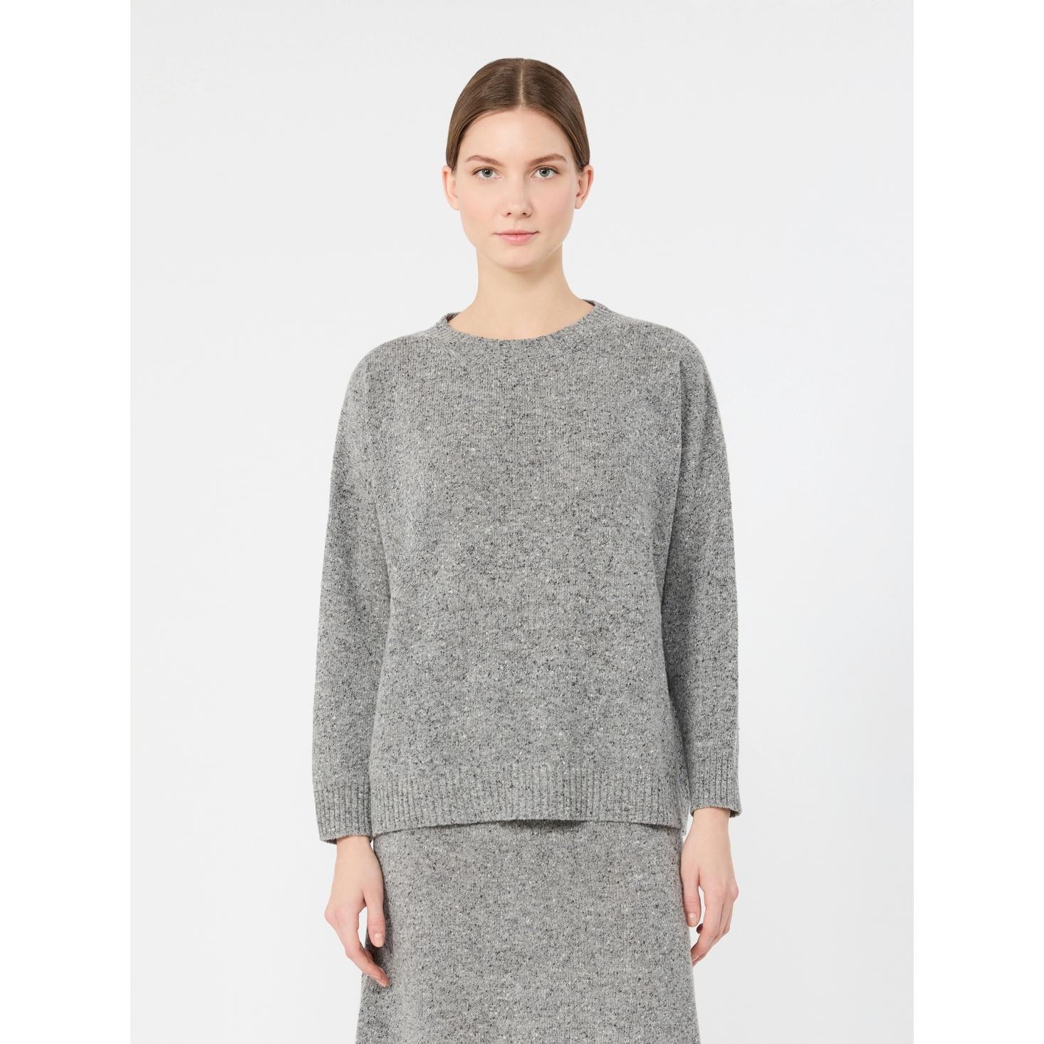 Maglia in mista lana e seta effetto tweed