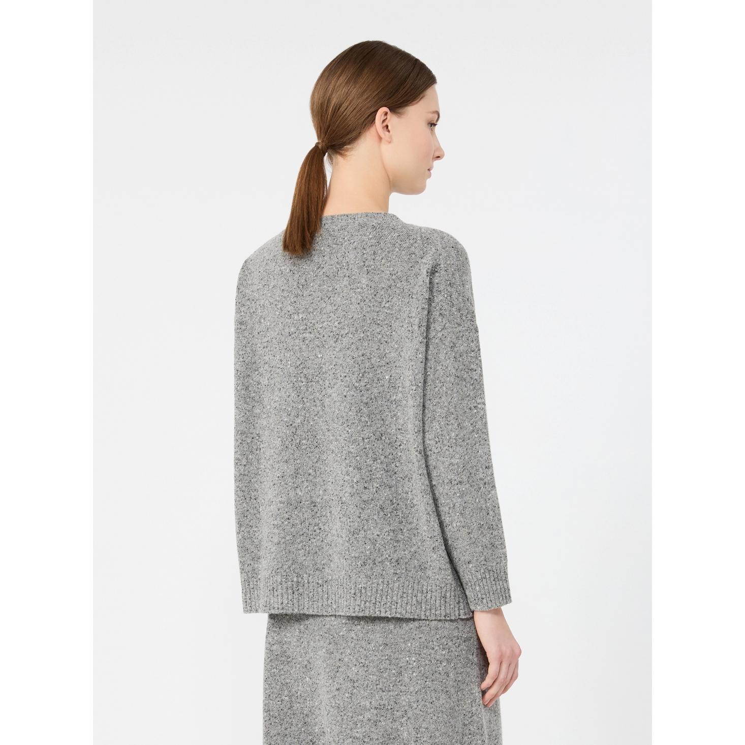 Maglia in mista lana e seta effetto tweed