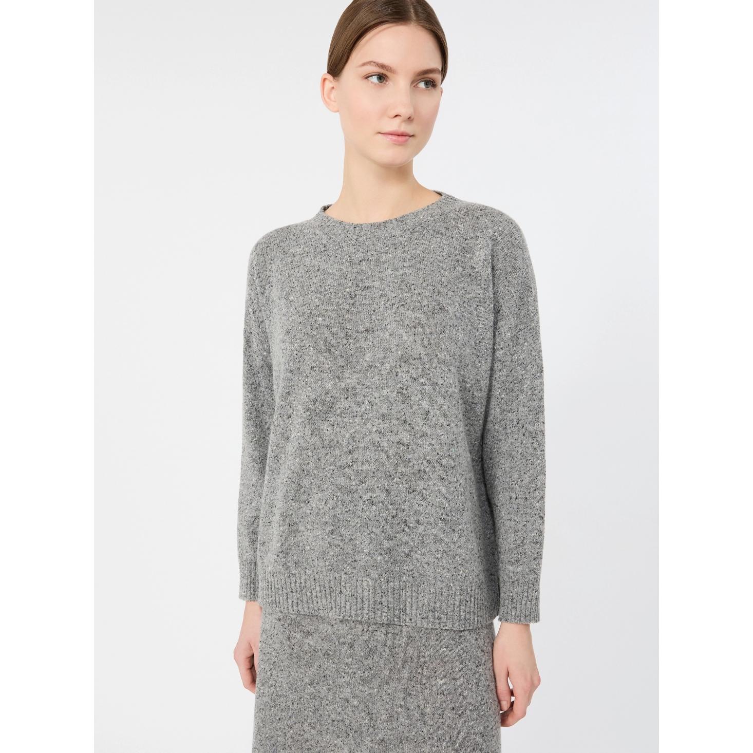 Maglia in mista lana e seta effetto tweed