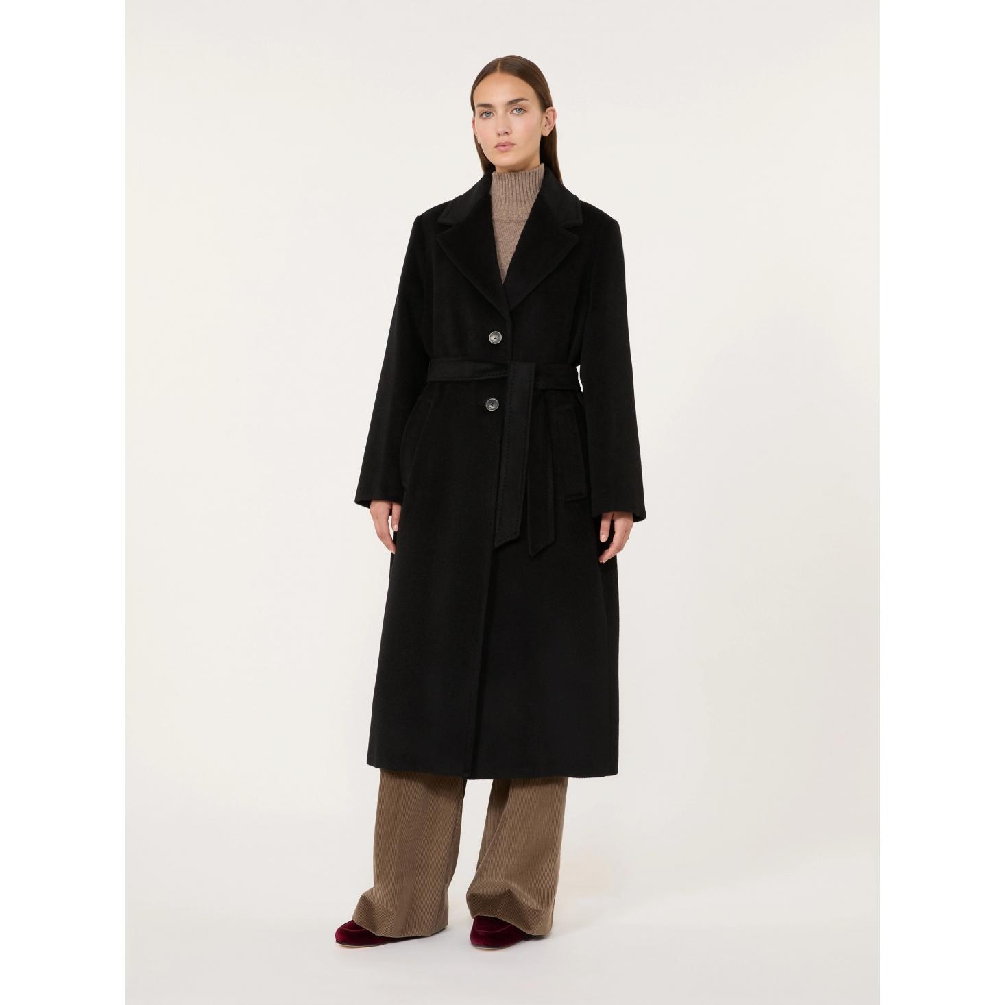 Cappotto lungo in orsetto di lana e alpaca