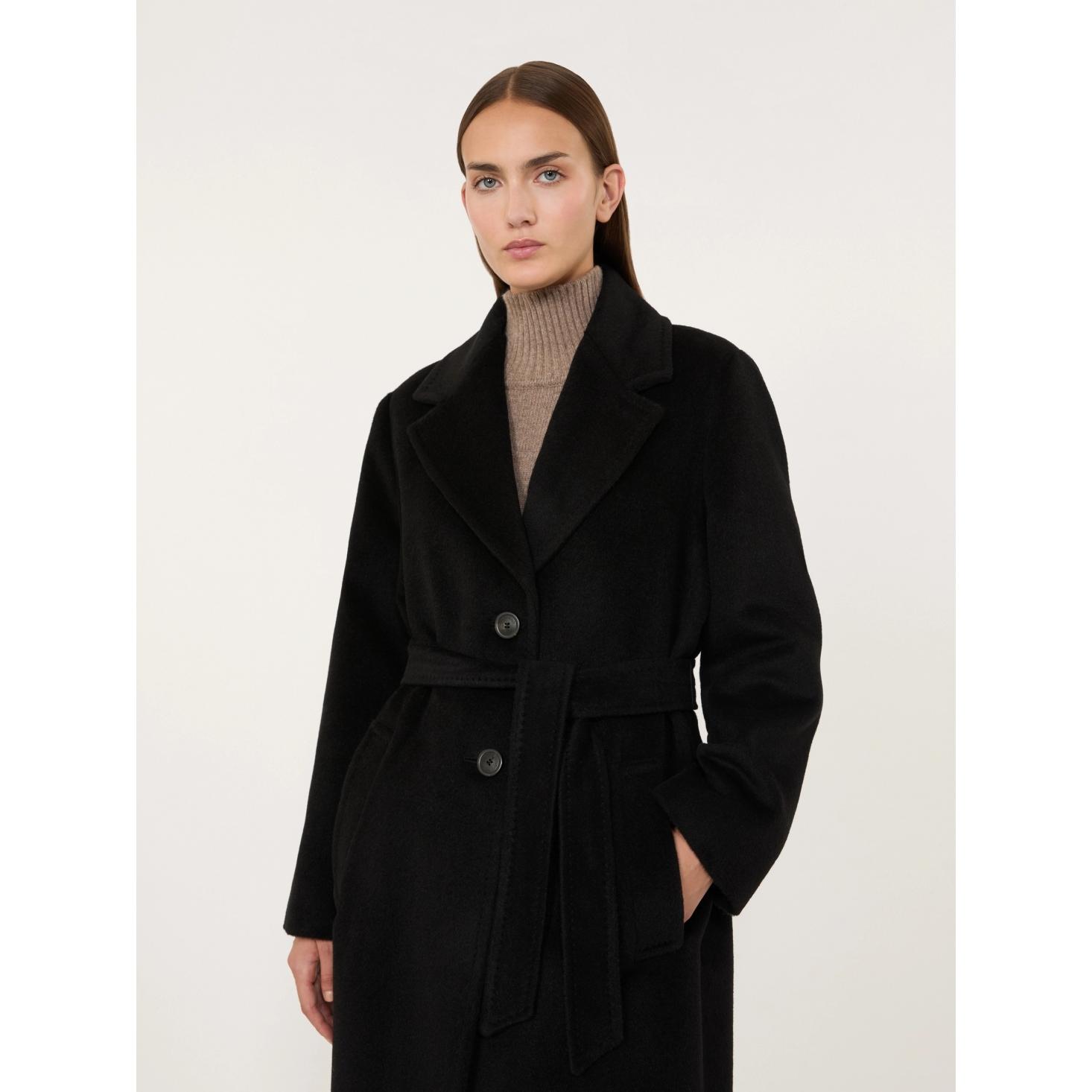 Cappotto lungo in orsetto di lana e alpaca
