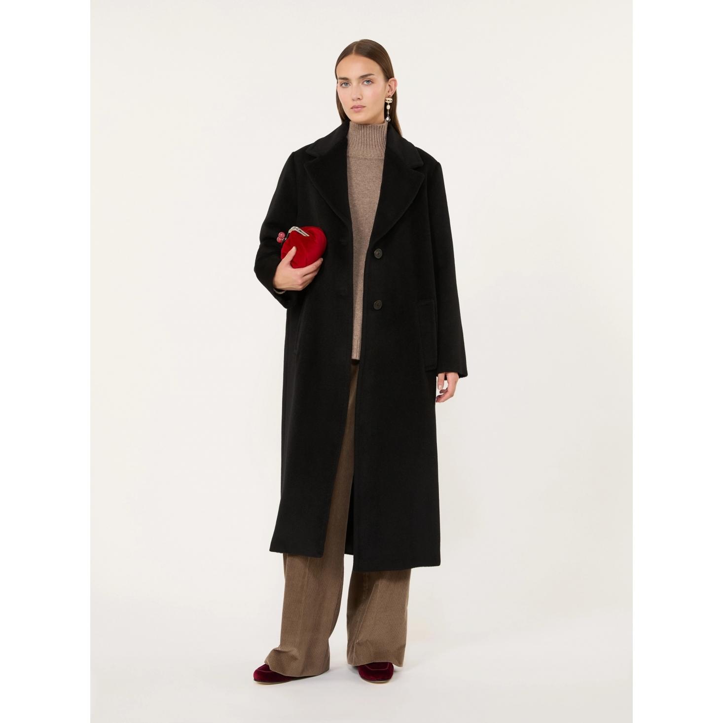 Cappotto lungo in orsetto di lana e alpaca