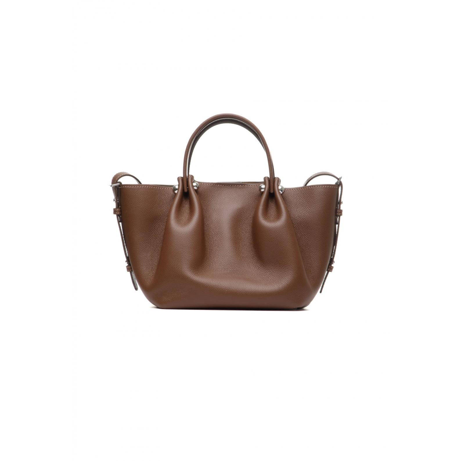 TOTE BAG MEDIA IN PELLE