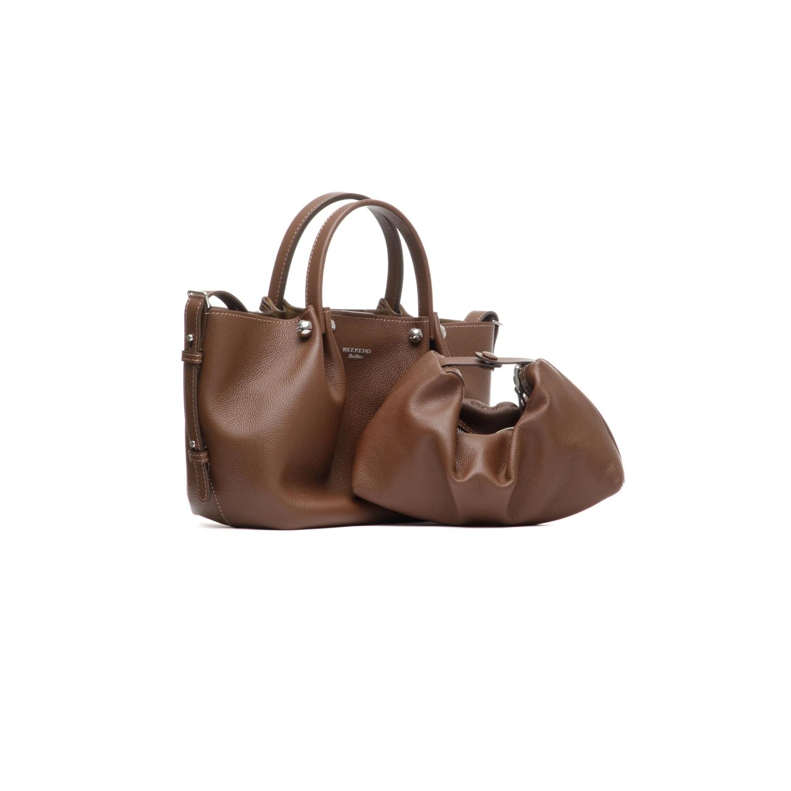 TOTE BAG MEDIA IN PELLE
