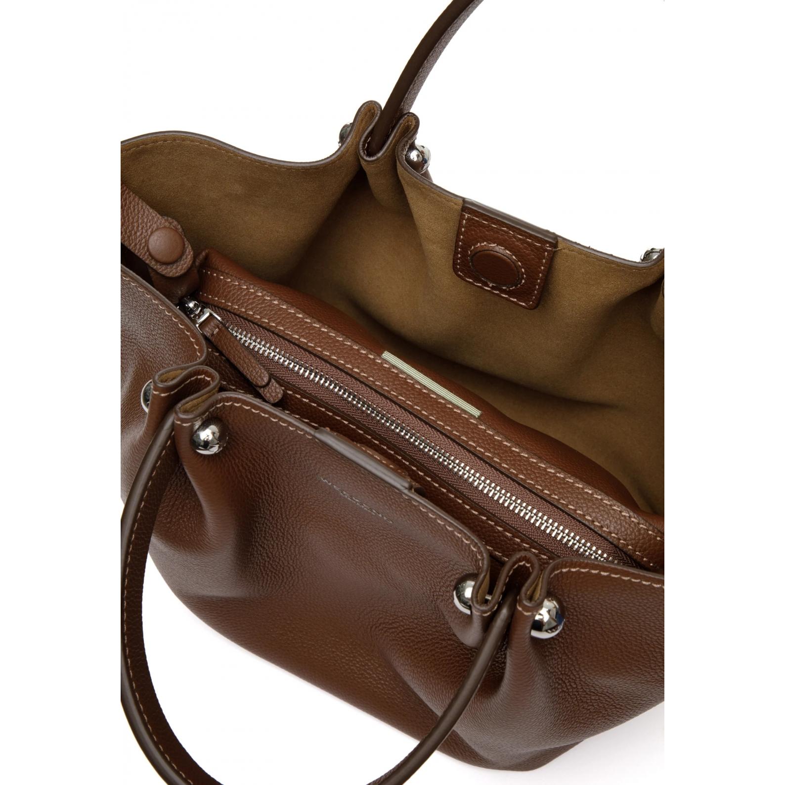 TOTE BAG MEDIA IN PELLE