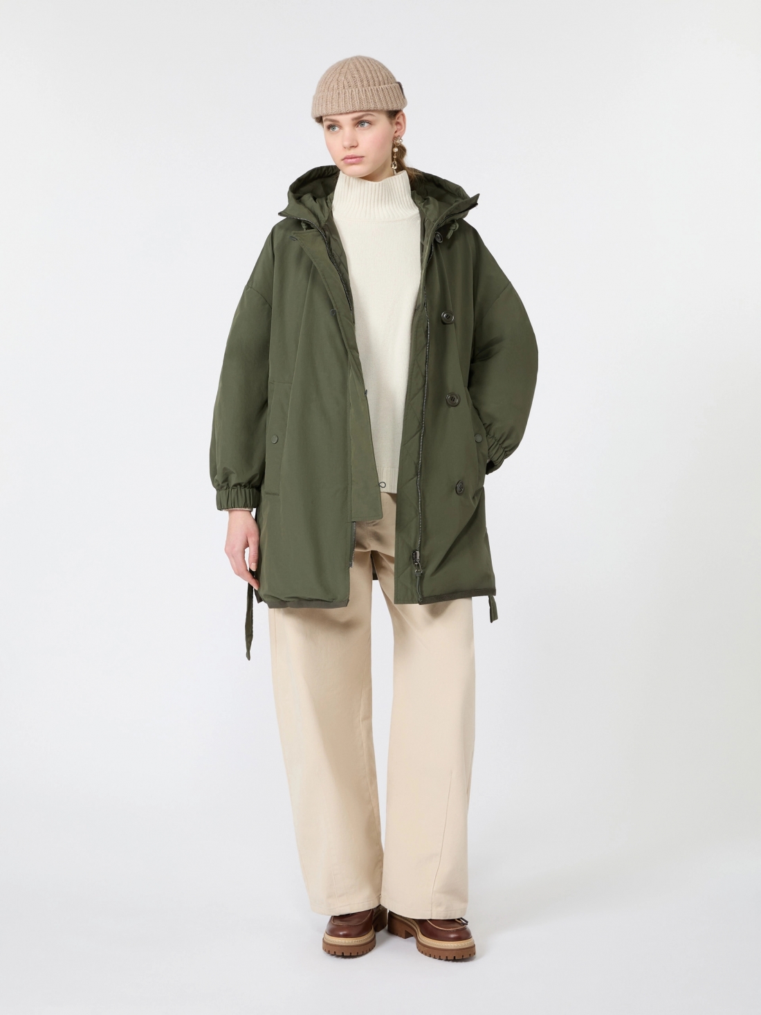Parka reversibile in tela antigoccia