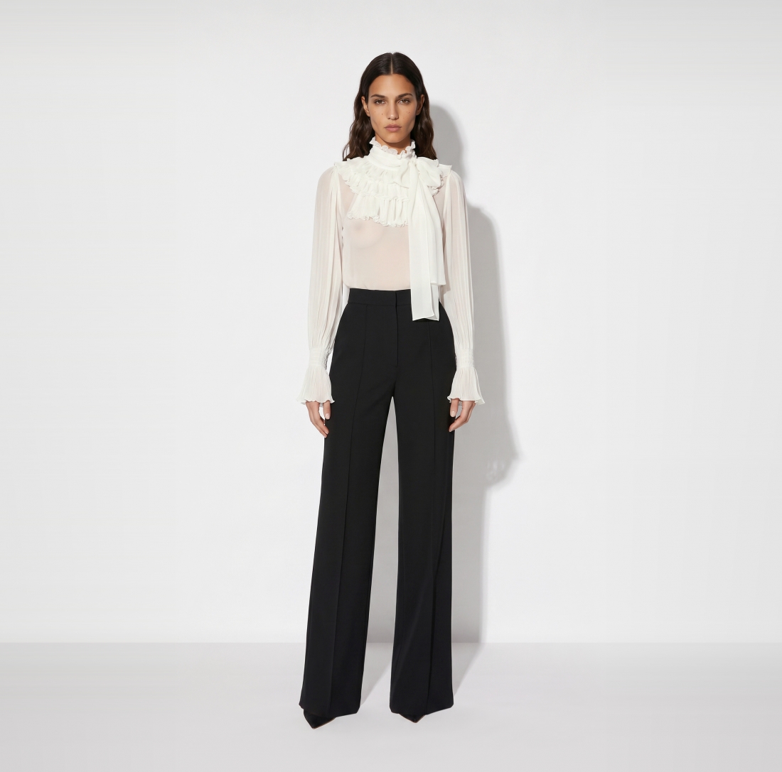 Blusa in georgette con fusciacca