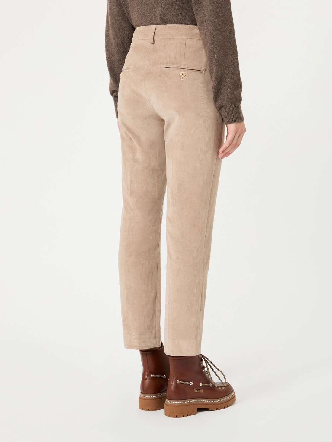 Pantalone crop in velluto di cotone