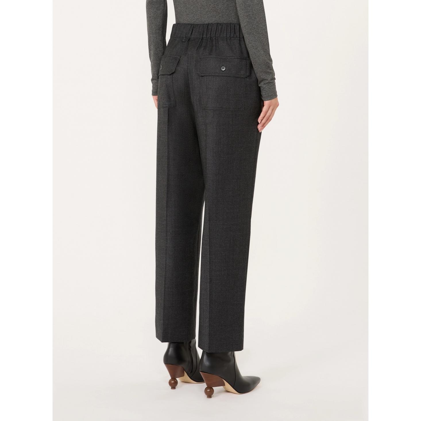 Pantalone in flanella di lana stretch